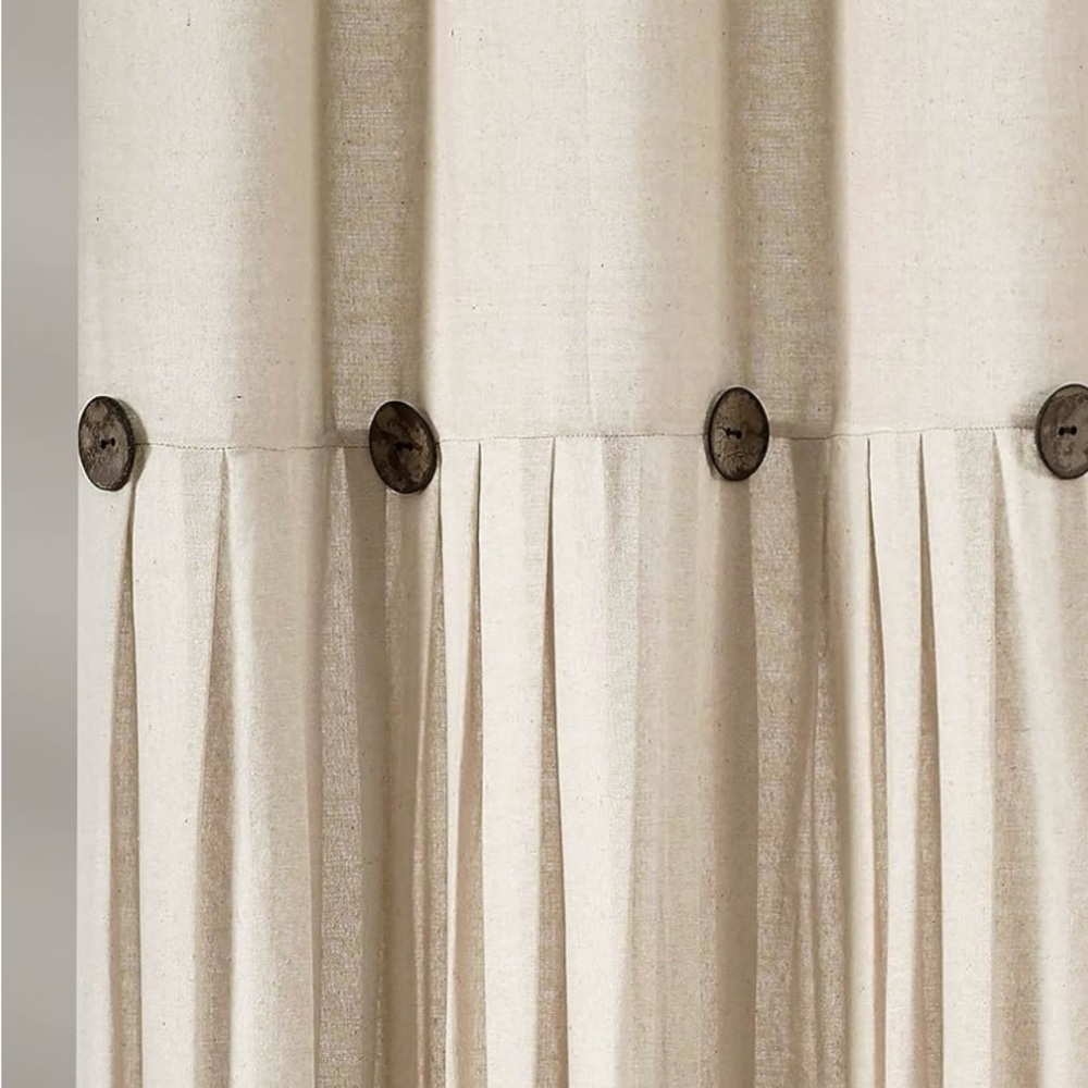 Lush Decor Two-tone Linen Button Shower Curtain - Picture 4 of 5